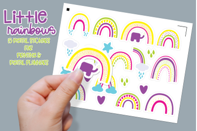 Neon Rainbow Printable Stickers | Digital Planner Stickers