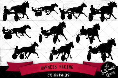 Harness Racing Silhouette Vector