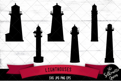 Lighthouses Silhouette Vector