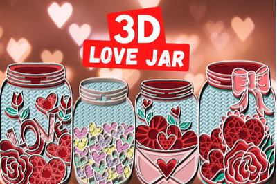 3D Love Jar SVG Bundle