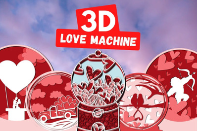 3D Love Machine SVG Bundle