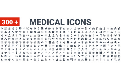 Medical Vector Glyph Icons Set