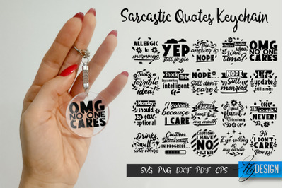 Sarcastic Keychain SVG Bundle. Funny Keychain Quotes SVG.