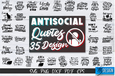 Antisocial Quotes SVG Bundle. Sarcastic Quotes, Funny Quotes