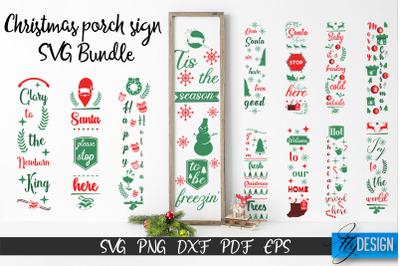 Christmas Porch Sign Bundle. Xmas Door Sign SVG Bundle.