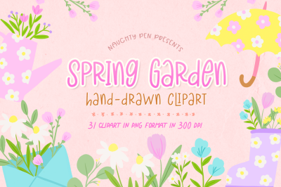 Spring Garden Floral Clipart