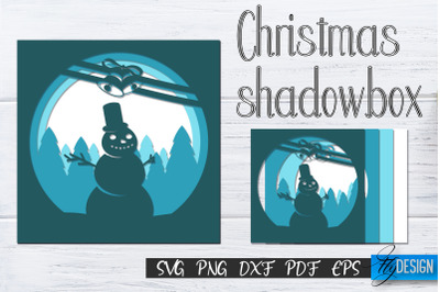 Christmas 3D Layered Shadowbox. Christmas Lightbox. 3D SVG 4