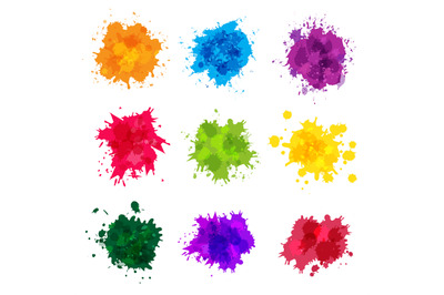 Paint splashes. Colored backdrop abstract splatter graphics ink yellow