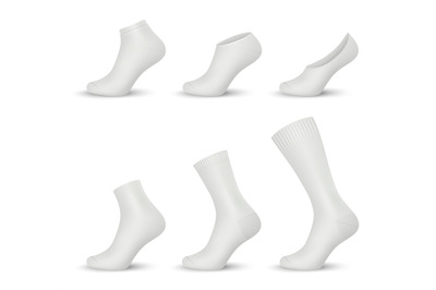 Socks realistic. Modern shoes fashioned socks for sport and daily acti