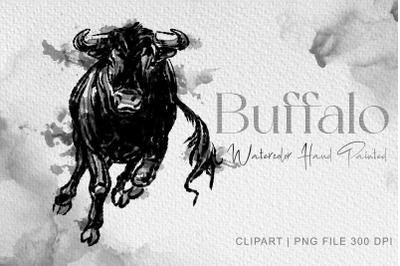 Buffalo running clipart