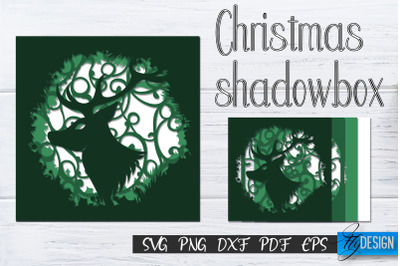 Christmas 3D Layered Shadowbox. Christmas Lightbox. 3D SVG 2