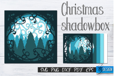 Christmas 3D Layered Shadowbox. Christmas Lightbox. 3D SVG 6