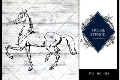 Horse Stencil Vector SVG