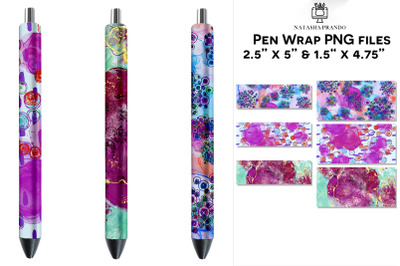 Flower Pen Wrap, Epoxy Pen Sublimation Wrap