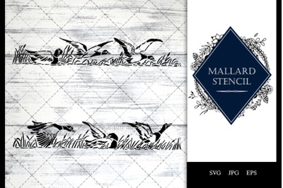 Mallard Stencil Vector SVG