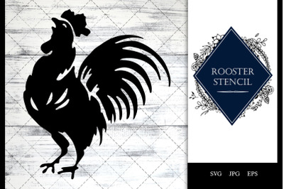 Rooster Stencil Vector SVG