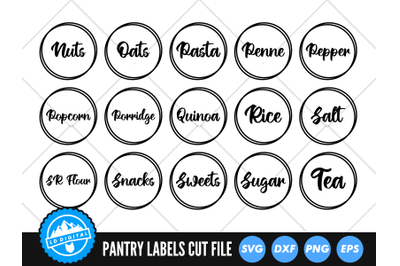 23 Pantry Labels SVG | Coffee Sugar Flour Tea Cut File | Pantry Labels