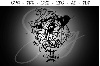 Gemini Witchy Zodiac sign svg, Astrology Signs svg