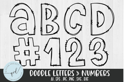 Doodle Letters and Numbers with 41 Character