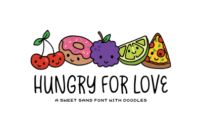 Hungry for Love Font and Doodle Pack