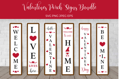 Valentines Porch Sign SVG Bundle. Valentine vertical signs