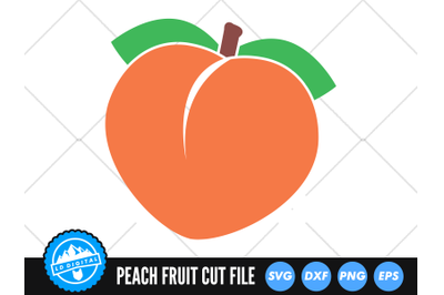 Peach SVG | Kawaii Fruit SVG | Peach Fruit Cut File