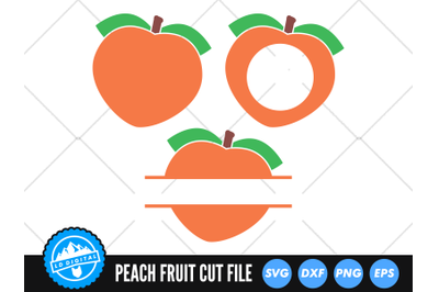 Peach SVG | Kawaii Fruit SVG | Peach Frame Cut File
