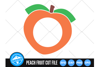 Peach Round Frame SVG | Kawaii Fruit SVG | Peach Fruit Cut File