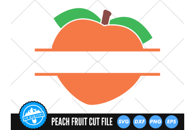 Peach Frame SVG | Kawaii Fruit SVG | Peach Fruit Cut File