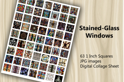 Digital Collage Sheet - Stained-Glass Windows