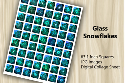 Digital Collage Sheet - Glass Snowflakes