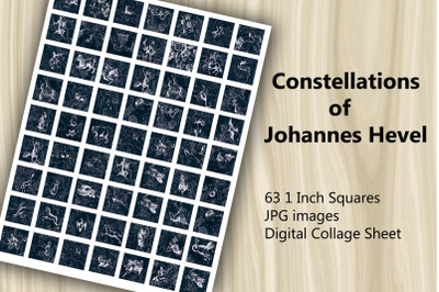 Digital Collage Sheet - Constellations of  Johannes Hevel