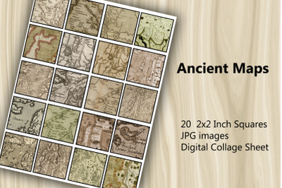 Digital Collage Sheet - Ancient Maps