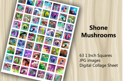 Digital Collage Sheet - Shone Mushrooms