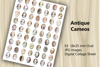 Digital Collage Sheet - Antique Cameos