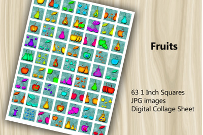 Digital Collage Sheet - Fruits