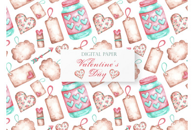 Valentines day seamless pattern. February 14. Love. Vintage