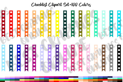 100 Circle Checklist planner clipart&2C; Flag check list images