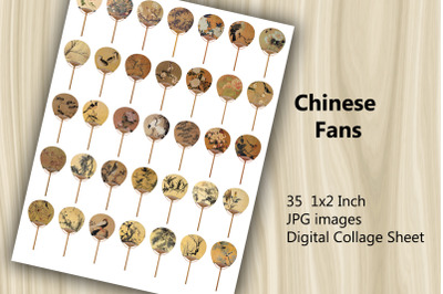 Digital Collage Sheet - Chinese Fans