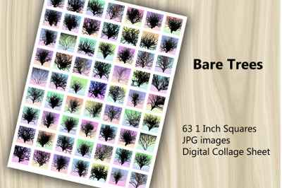 Digital Collage Sheet - Fairy Trees