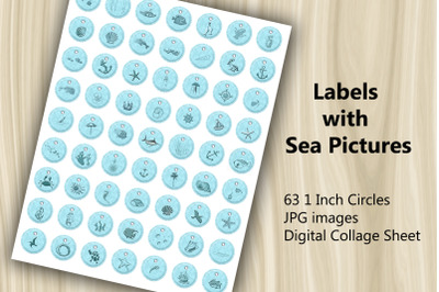 Digital Collage Sheet - Sea Labels