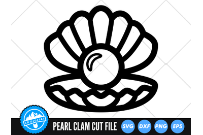 Clam with Pearl SVG | Sea Shell Clam Cut File | Pearls SVG