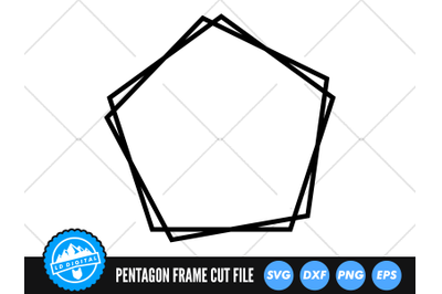 Pentagon Frame SVG | Polygon Frame Cut File | Pentagon Monogram SVG