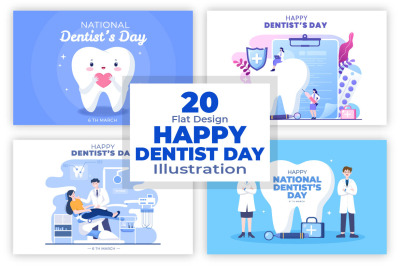 20 World Dentist Day Cartoon Background Illustration