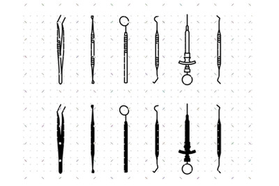 Dentist&#039;s Tools SVG clipart