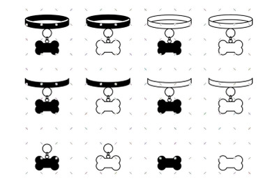 Bone Dog Collar SVG clipart