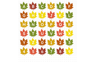 Maple Leaf Alphabet SVG clipart