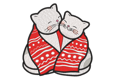 Love Cats&2C; Valentine Machine Embroidery design