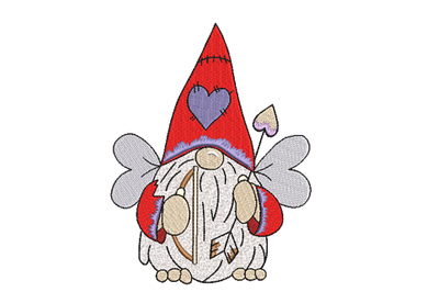 Valentine Cupid Gnome Machine Embroidery Design