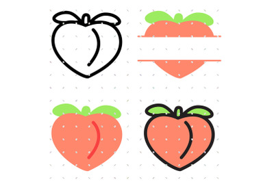 Peach Split Frame SVG clipart